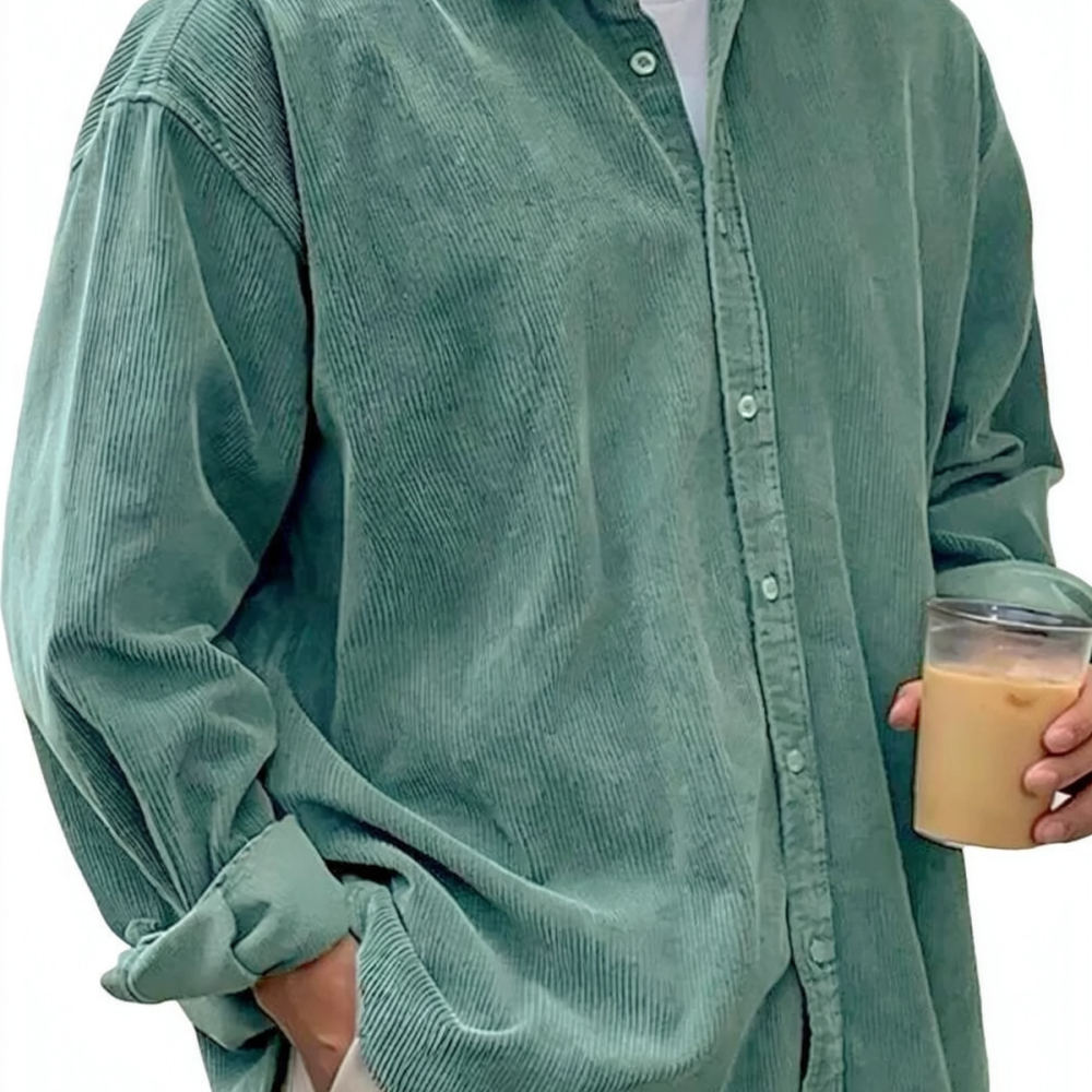 Corduroy Button Up Shirt Men - Camisas de pana para hombre, de