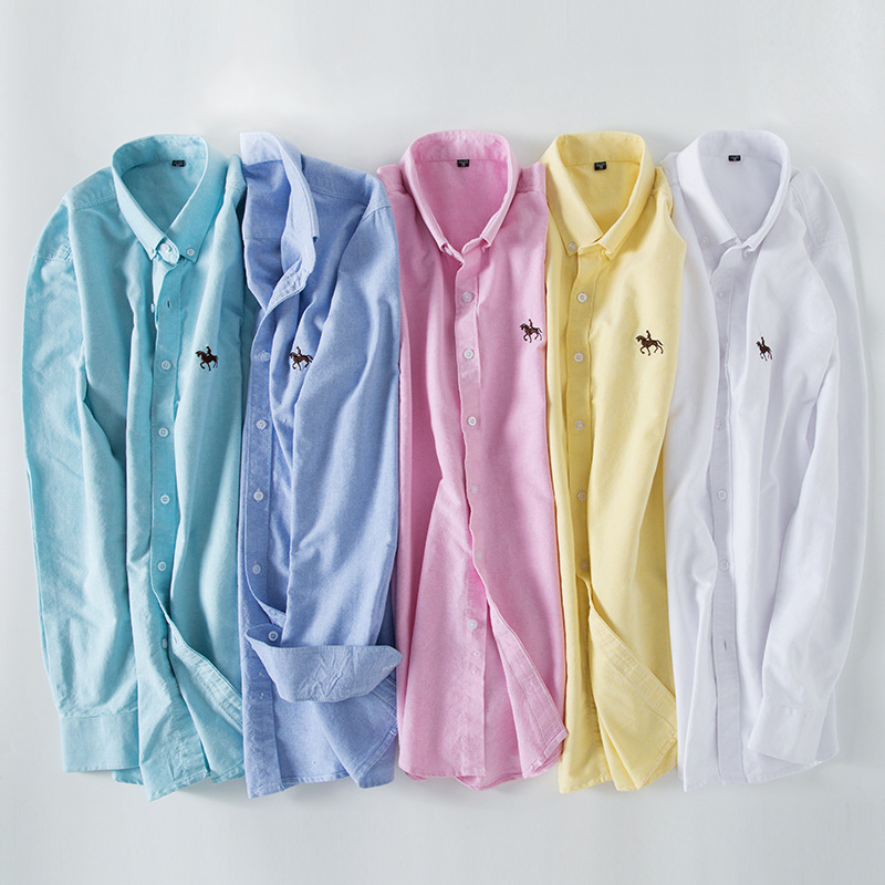 Oxford Cotton Casual Shirt Business - 6XL 100% algodón Oxford camisa blanca