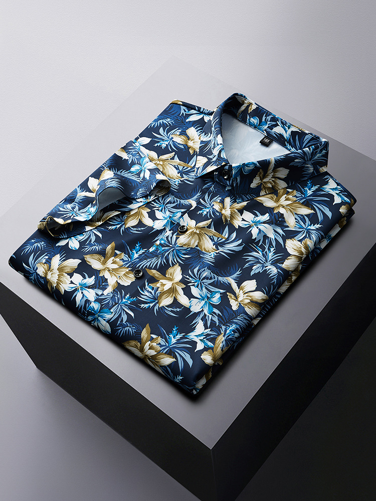 Vintage Hawaiian Floral Shirt - Camisas de talla grande para hombre,