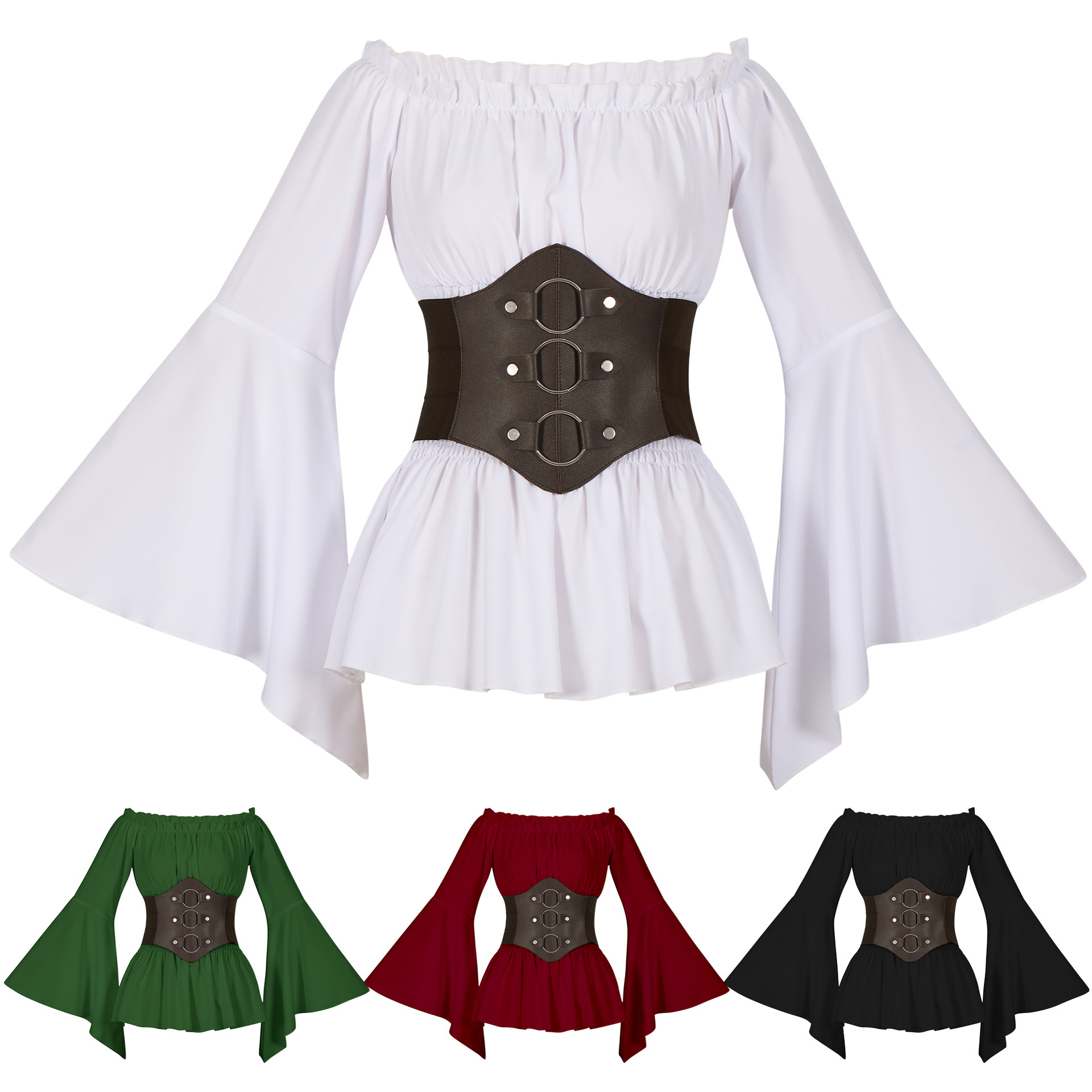 Shirts - Camisa Pirata Medieval Victoriana con Hombros