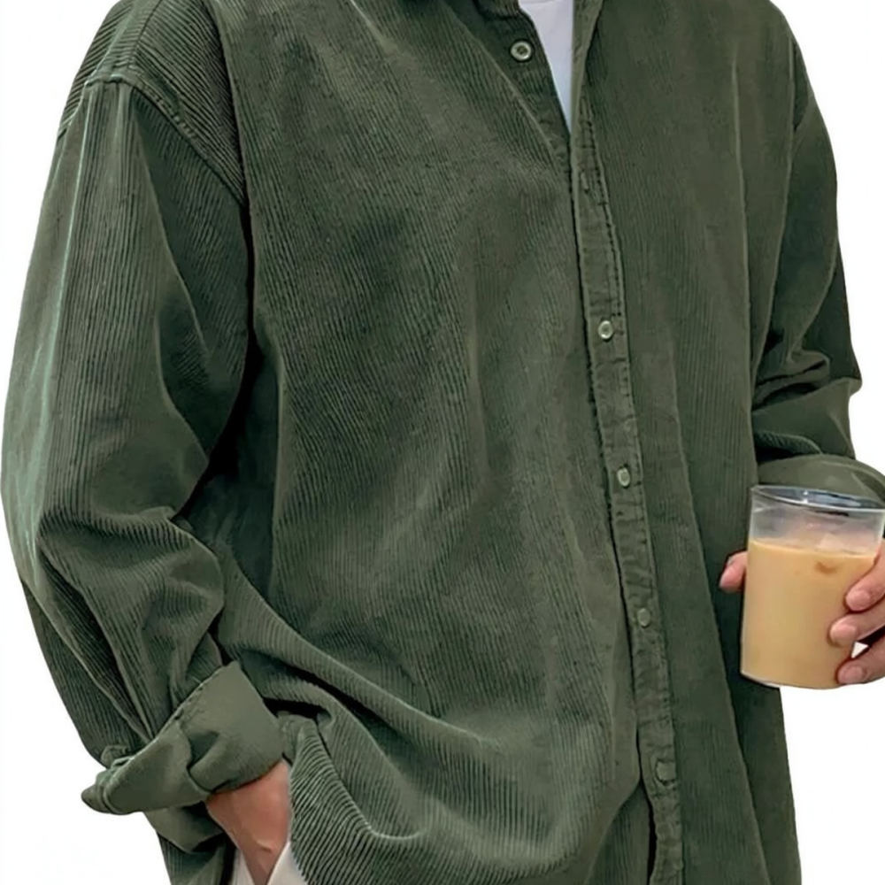 Camisas de pana para hombre, d - Corduroy Button Up Shirt Men reseña y precio