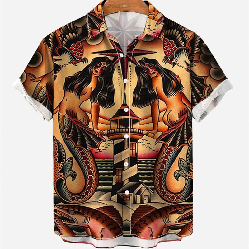 Camisas de manga corta con est - Vintage Hawaiian Floral Shirt reseña y precio