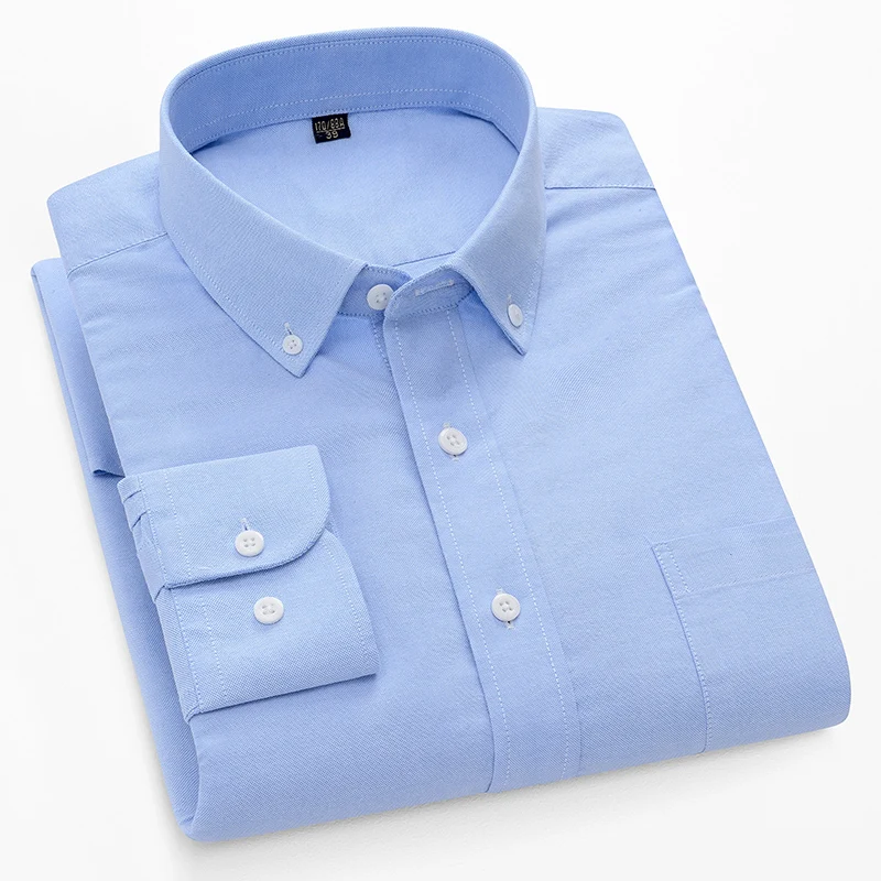 Camisas Oxford de Manga Larga  - Oxford Cotton Casual Shirt Business reseña y precio