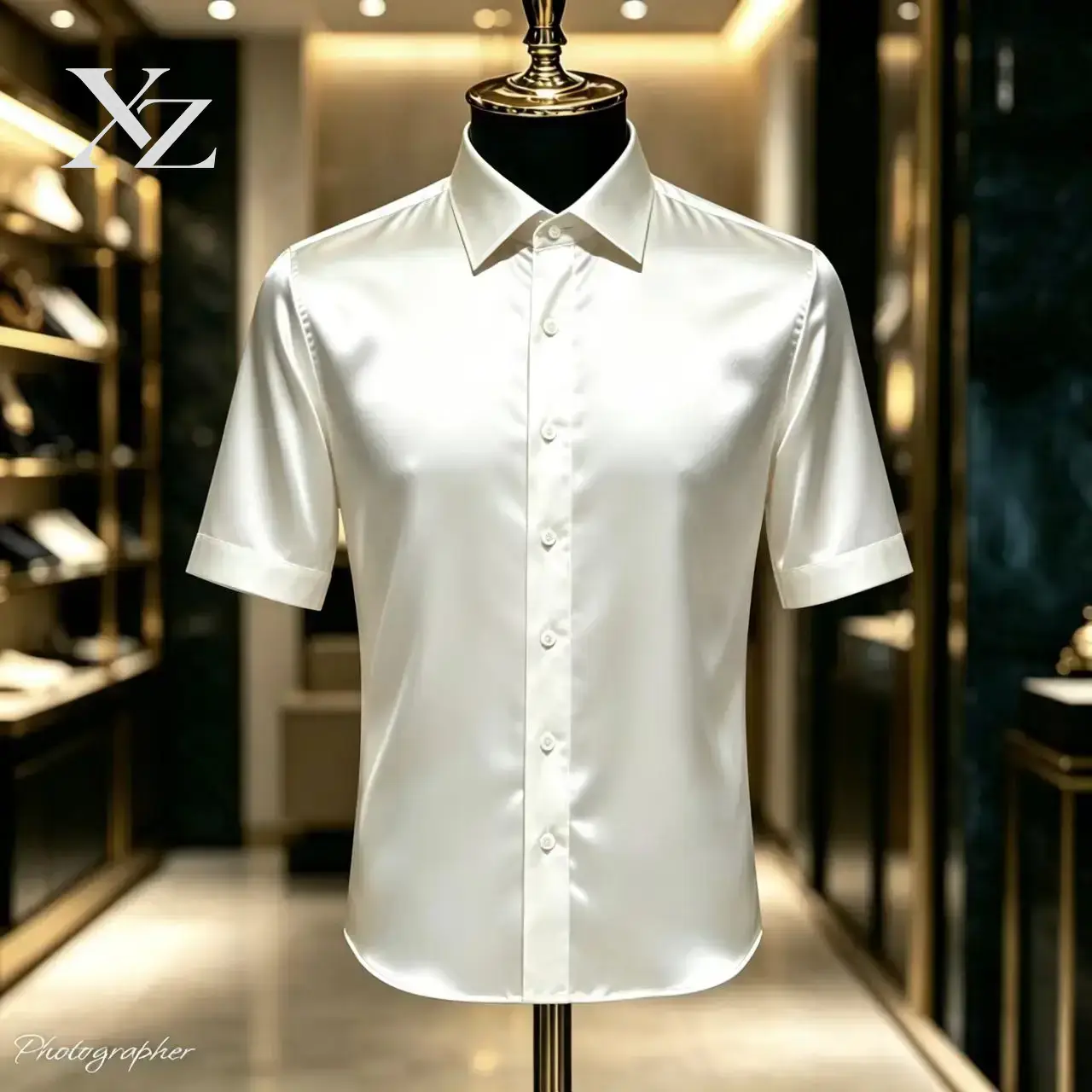 Camisa de Vestir de Manga Cort - Mens Satin Silk Dress Shirt reseña y precio