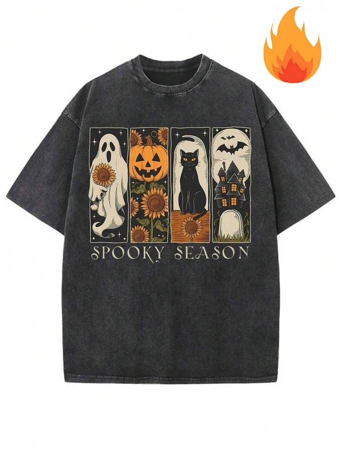 Camiseta de Halloween para hom - Acid Wash Vintage Graphic T Shirt reseña y precio